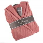 SOFT COTTON ХАЛАТ ЖЕНСКИЙ STRIPE ФУКСИЯ