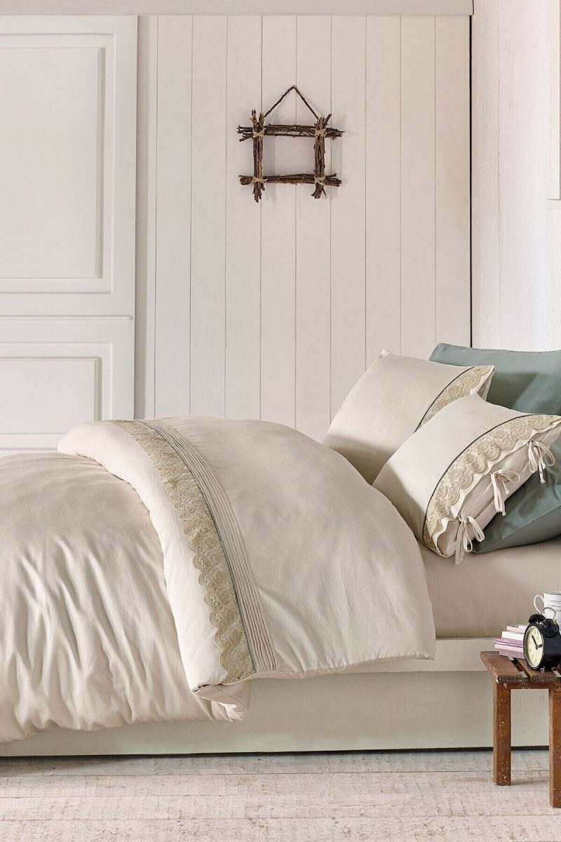 Ecocotton Tuğsen Organik Pamuk Çift Kişilik Nevresim Takımı Bej