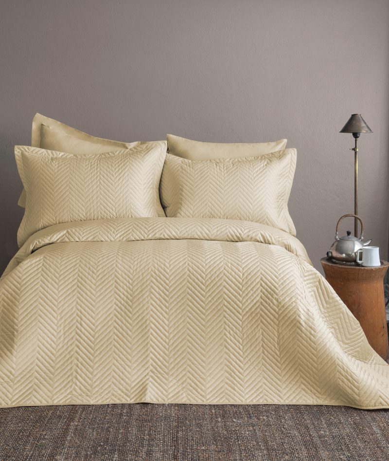 1- SIMPLY BED SPREAD SET ORCHID BEIGE