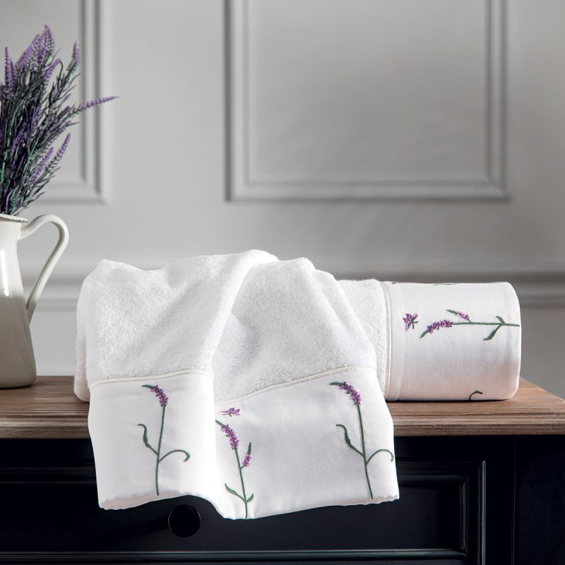 Tivolyo-Home-Lavander-Garden-Kirik-Beyaz-Havlu-Set